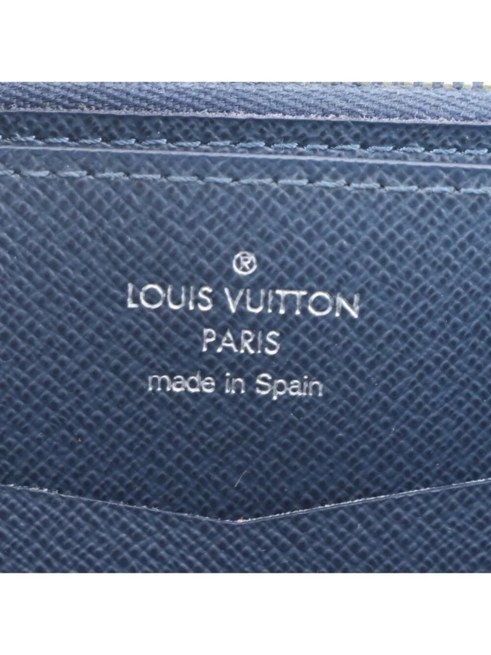 Louis Vuitton Taiga Zippy XL Stripe Organizer Wallet Leather Second